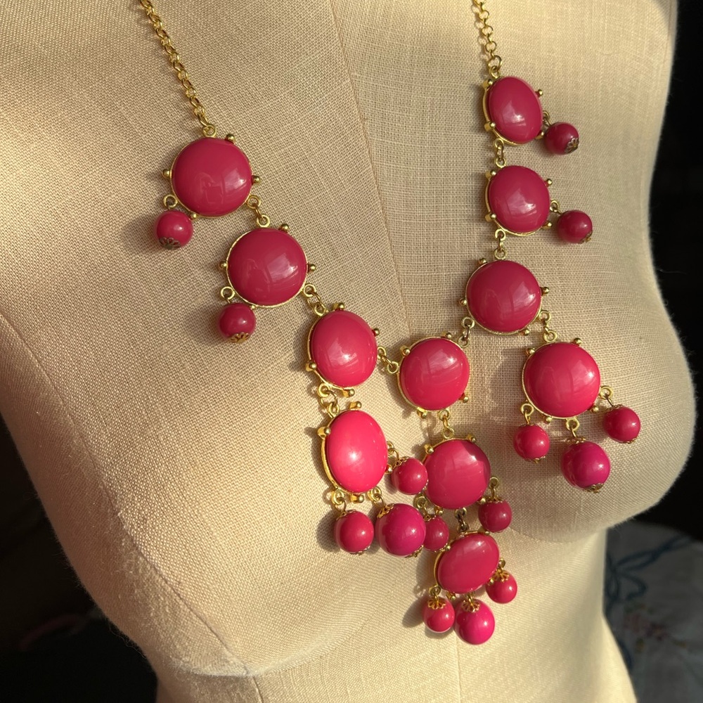 Hot pink bubble necklace